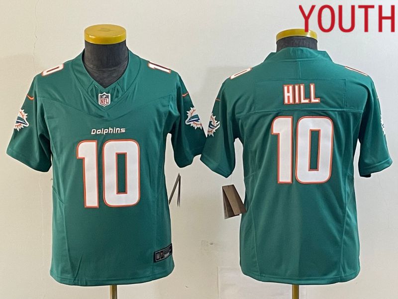 Youth Miami Dolphins #10 Hill Green Nike Vapor F.U.S.E. Limited NFL Jerseys